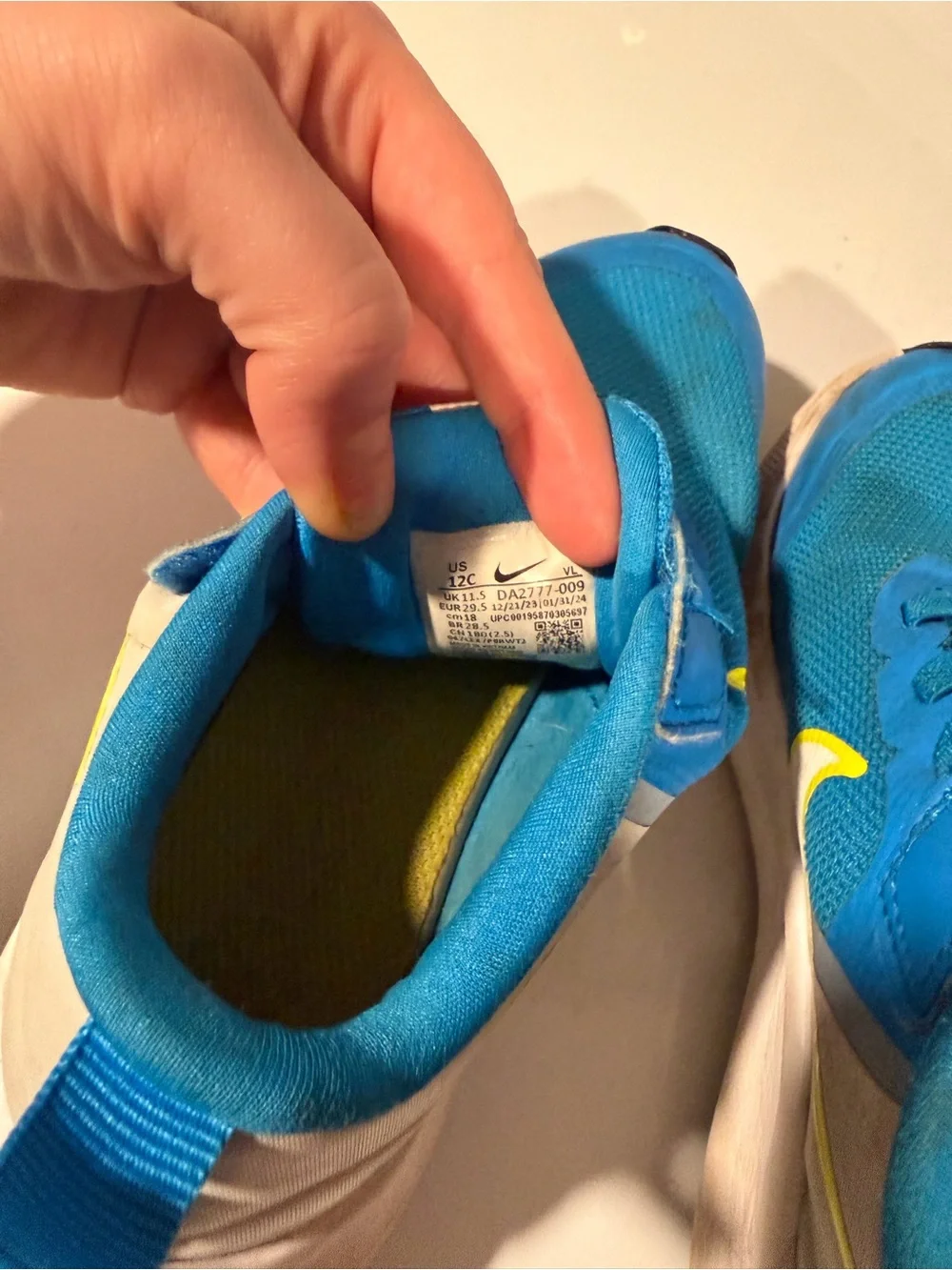 Nike Kids Blue Sneakers with Yellow Accents